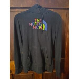 The North Face Sweater Womens Small Black Pullover Hoodie Cotton Blend Pocket